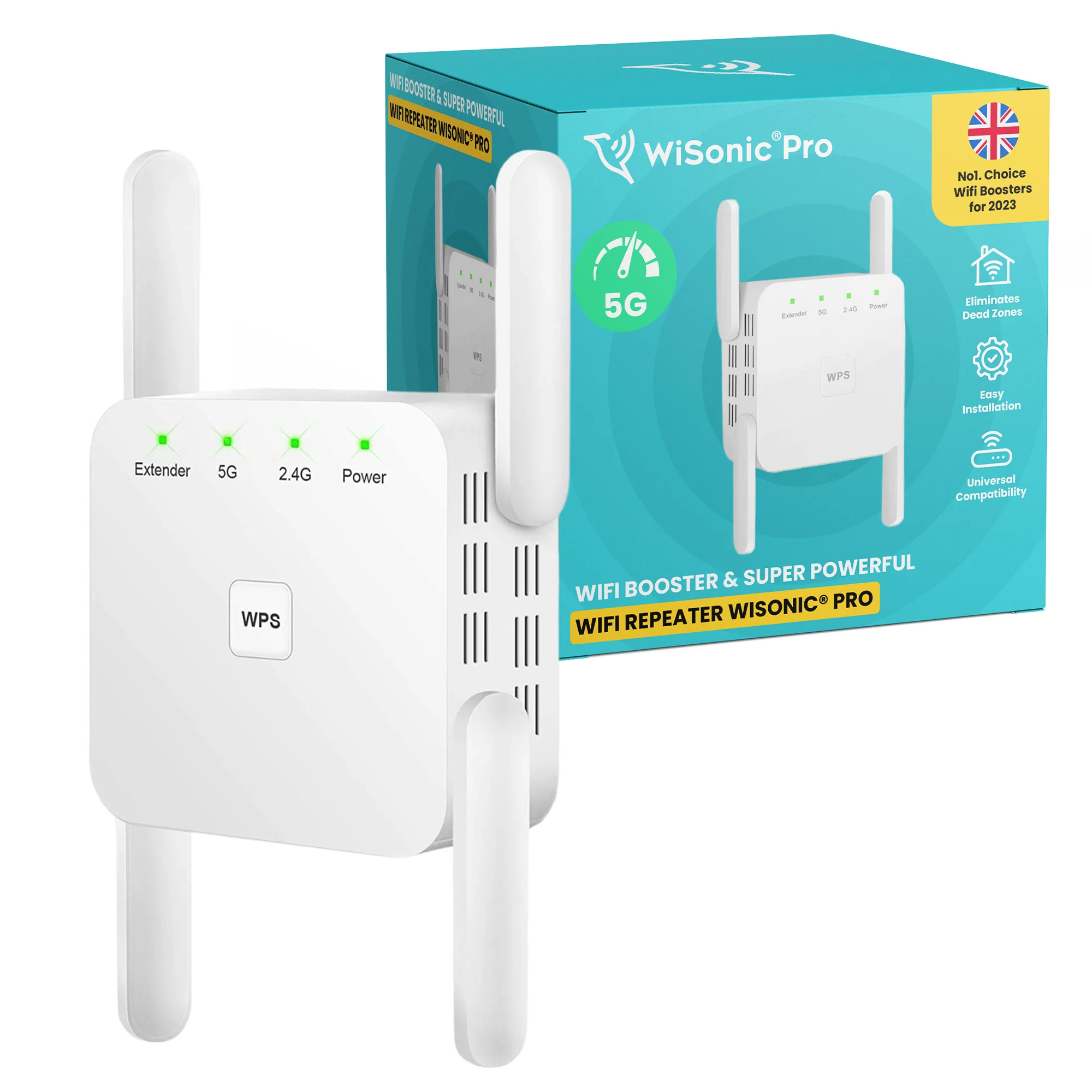 Wifi Booster & Super Powerful Wifi Repeater WiSonic® Pro